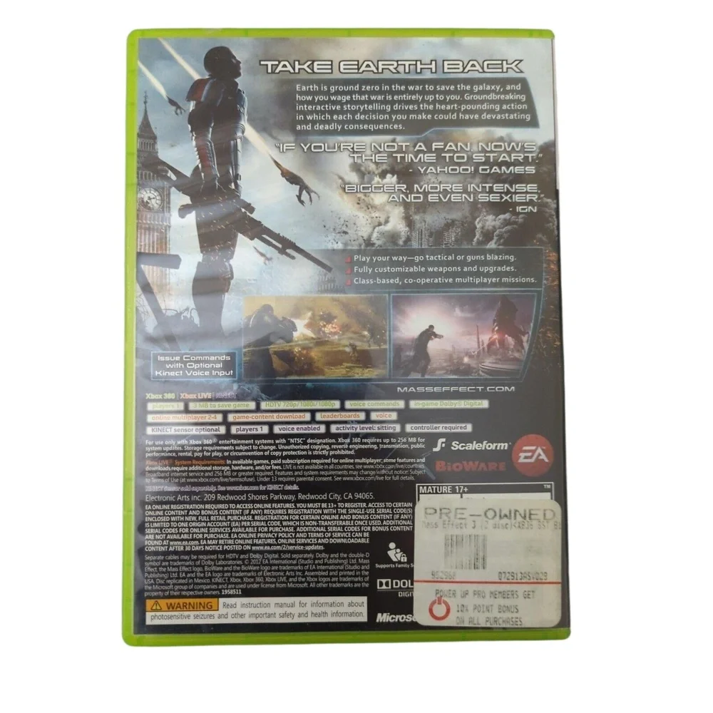 Mass Effect 3 (Microsoft Xbox 360, 2012)‎